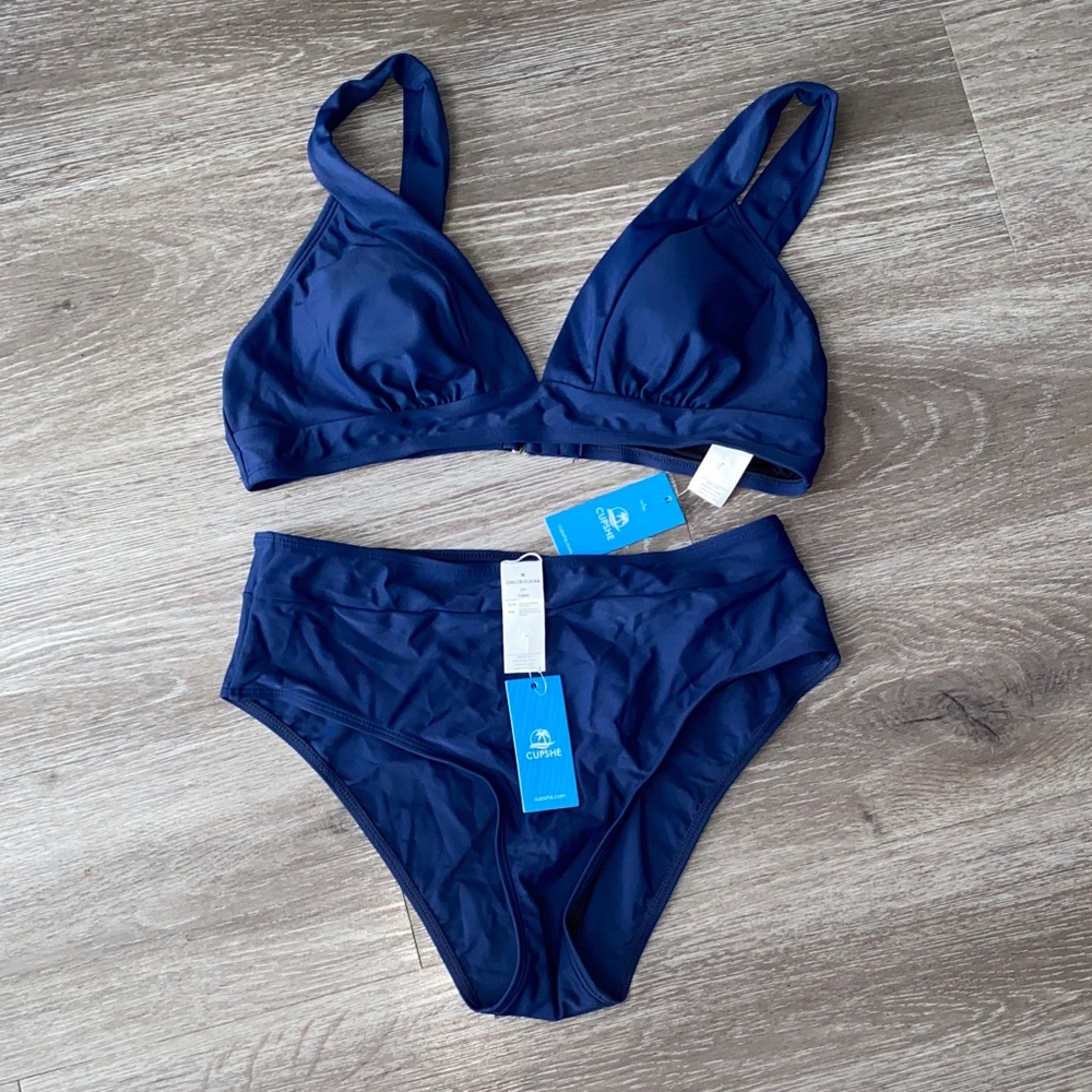 Cupshe Deep Blue Bikini Set